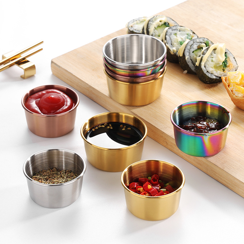 Sauce Dipping Cup - 304 paslanmaz çelik daldırma fincan, altın