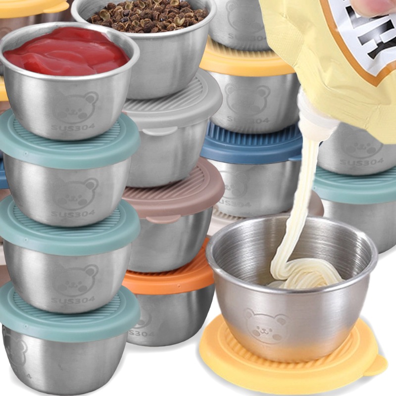 Sauce Dipping Cup - 10/1 adet 50ml sızdırmaz paslanmaz çelik