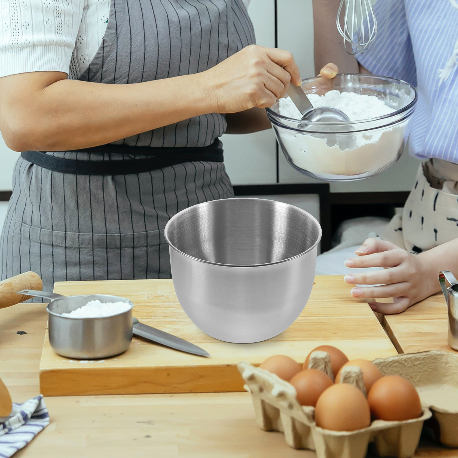 Meal Prep Food - Derin Paslanmaz Çelik Karıştırma Kabı Kalın