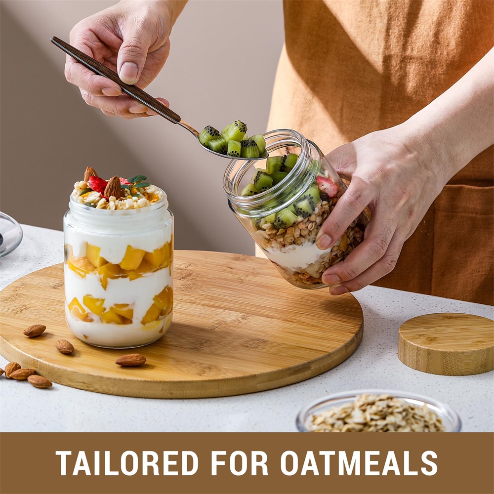 4'lü Paket 16oz Bambu Kapaklı  - Meal Prep Overnight Oats incelemesi ve fiyatı