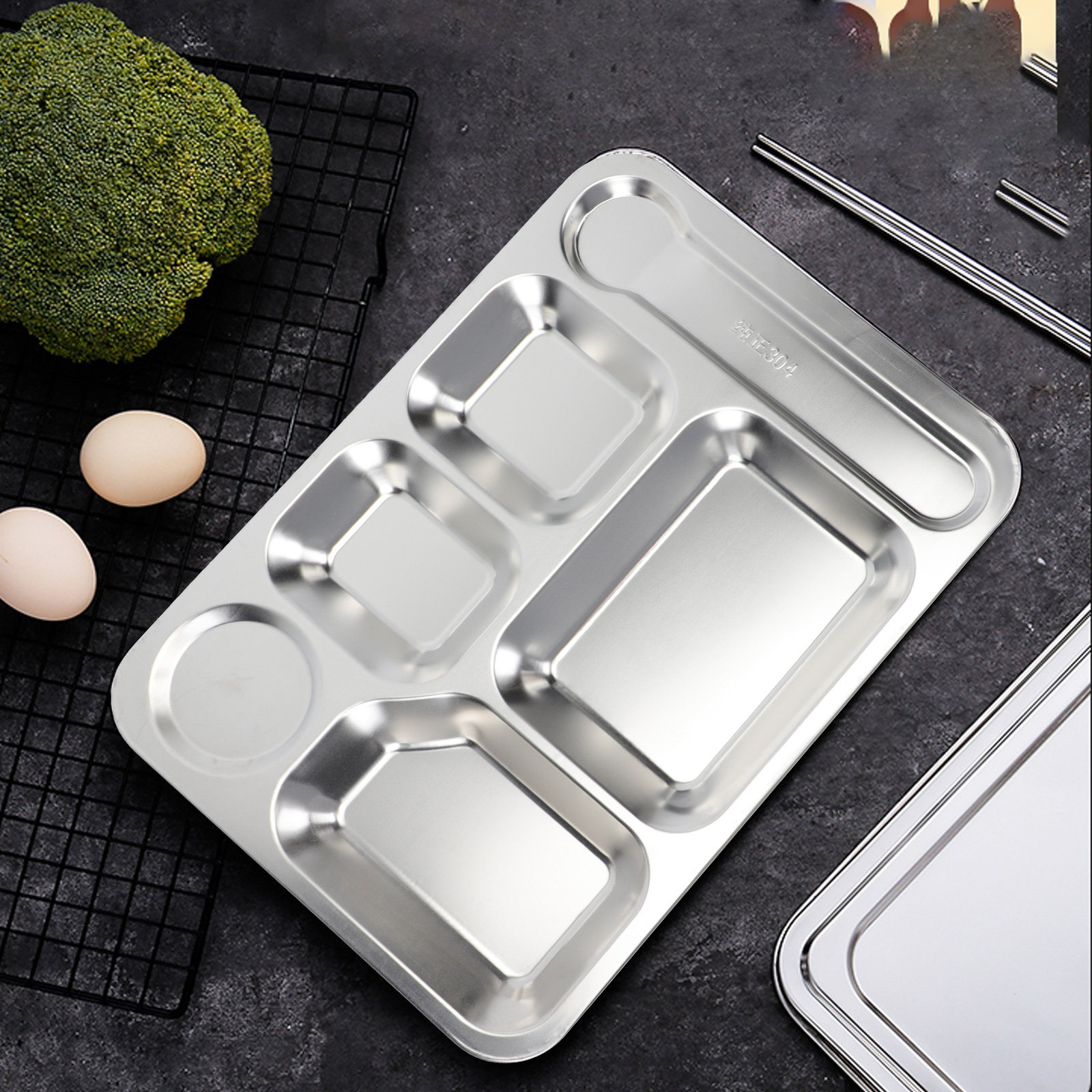 1 adet 6 Bölmeli Gümüş Renkli  - Meal Prep Food incelemesi ve fiyatı